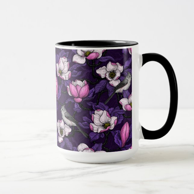 Magnolien und Titmausvogel blühen 4 Tasse (Rechts)