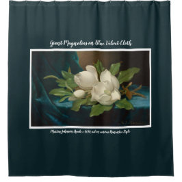 Magnolien zu Blue Fine Art Duschvorhang