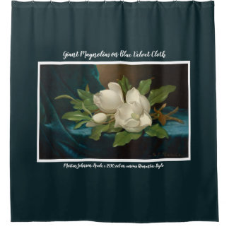 Magnolien zu Blue Fine Art Duschvorhang