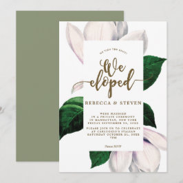 Magnolienmit Blumenmodernes eloped wir Einladung