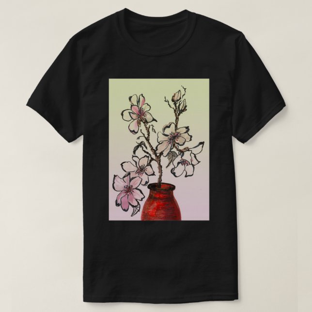 Magnolienzweig in Terrakotta T-Shirt (Design vorne)