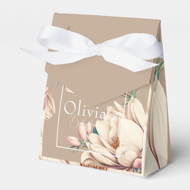 Magnolische Babydusche Geschenkschachtel (Vorderseite)