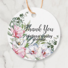 Magnolische Dusche mit weißer Babydusche Geschenkanhänger