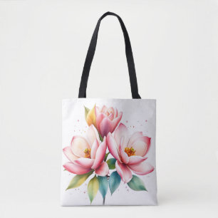 Magnolische Wasserfarben-Blume mit weicher Fassade Tasche