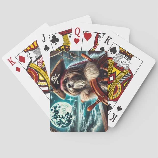 Magnum the Shih Tzu Pirate - Karten spielen Spielkarten (Rückseite)