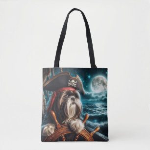 Magnum the Shih Tzu Pirate - Leinwand Tote Bag Tasche