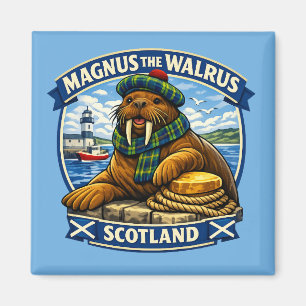 Magnus le Morse Écossais Aimant le Bord de Mer Éco