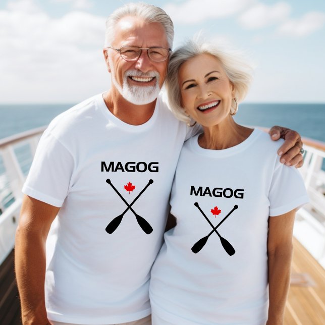 Magog Canada überquerte Paddle Oars Ahornleaf T-Shirt (Von Creator hochgeladen)