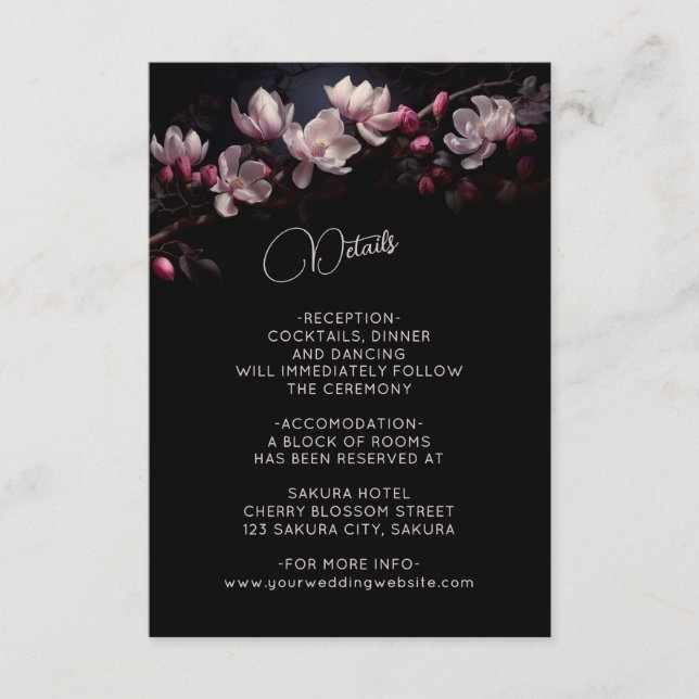 Magolia 3D Flower Black Floral Details Begleitkarte (Vorderseite)