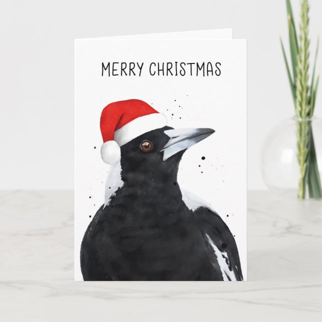 Magpie Aussie Weihnachtskarte Feiertagskarte (Vorderseite)