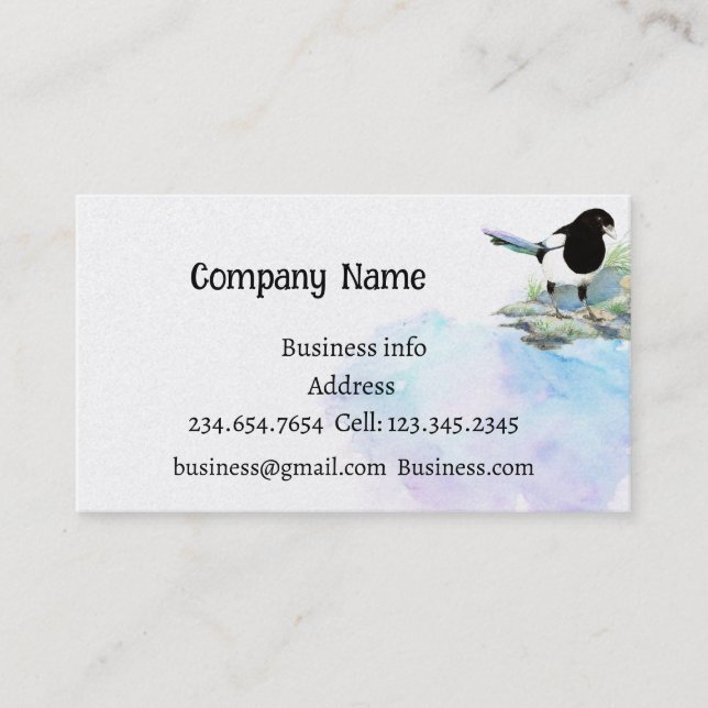 Magpie, Bird, Nature, Wildlife Business Card Visitenkarte (Vorderseite)