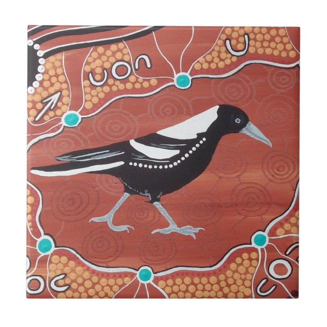 Magpie Dreaming Fliese (Vorderseite)