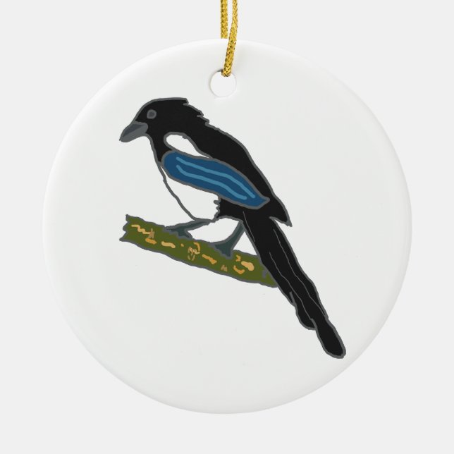 Magpie Keramik Ornament (Vorne)