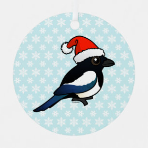 Magpie Santa Ornament Aus Metall