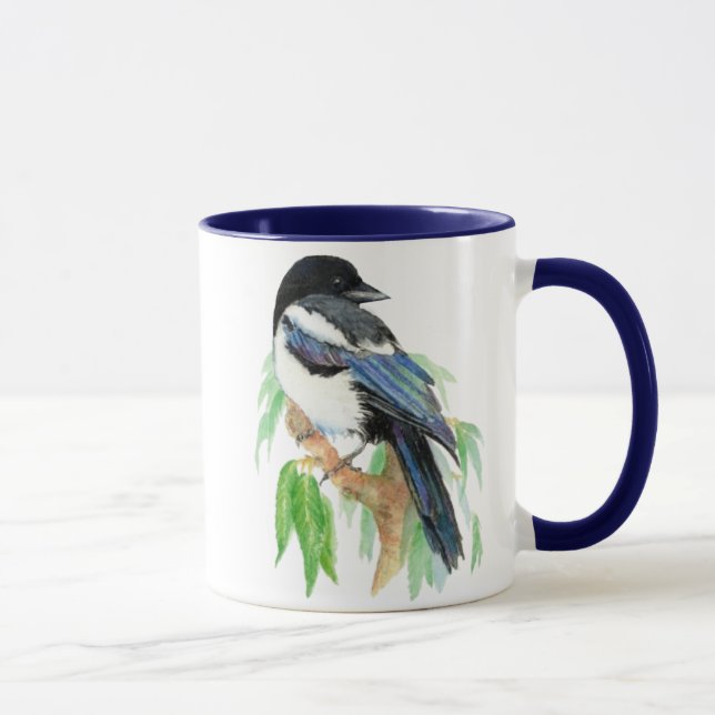 Magpie, Vogel, Garten, Natur, Wildnis Tasse (Rechts)
