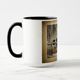 Magpies Rund um eine tote Capercaillie Tasse
