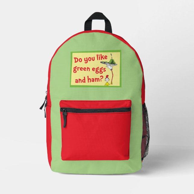 Magst du grüne Eier mit Schinken? Bedruckter Rucksack (Vorderseite)