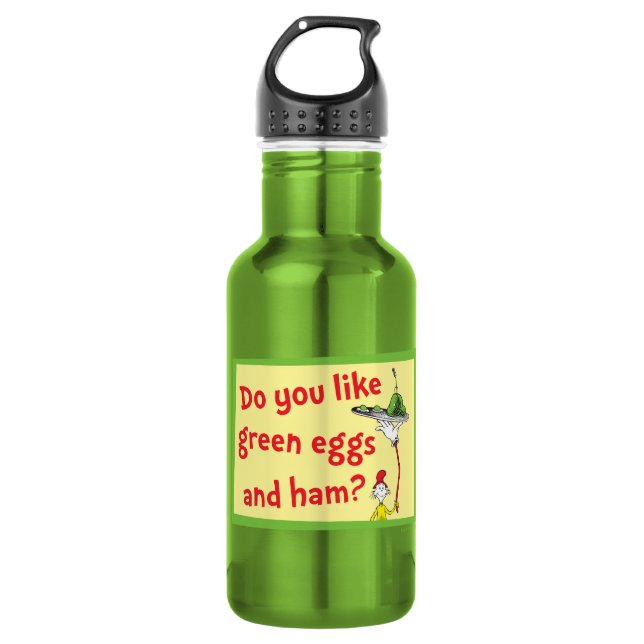 Magst du grüne Eier mit Schinken? Edelstahlflasche (Vorderseite)