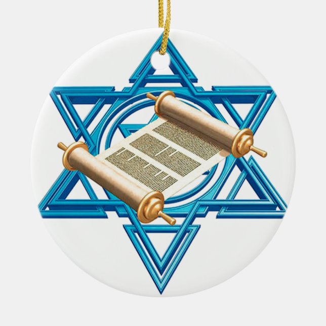 Maguen David Torah Keramik Ornament (Vorne)