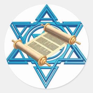 Maguen David Torah Runder Aufkleber