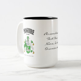 Maguire Familienwappen, Übersetzung und Bedeutung Zweifarbige Tasse