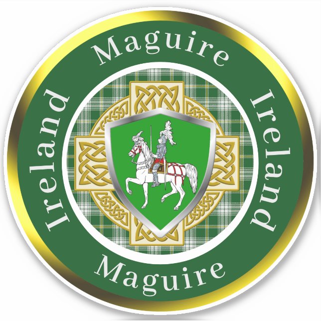 Maguire Shield & Celtic Cross Personalisiert Aufkleber (Vorderseite)