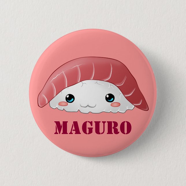 "Maguro Sushi" Knopf Button (Vorderseite)
