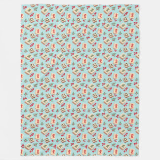 Mah jong Dragon Tile Fleece Blanket