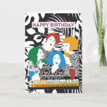 Mah Jong Friends Birthday Card Dankeskarte<br><div class="desc">Wenn Sie Schwarz und Weiß mit Farbflecken mögen,  ist dieses Mah Jongg Design für Sie.</div>