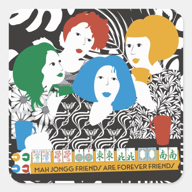 Mah Jong Friends Stickers (Vorderseite)