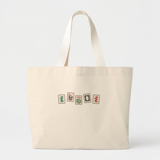 Mah Jong Gift, Mah Jongg Tote Bag Jumbo Stoffbeutel (Vorne)