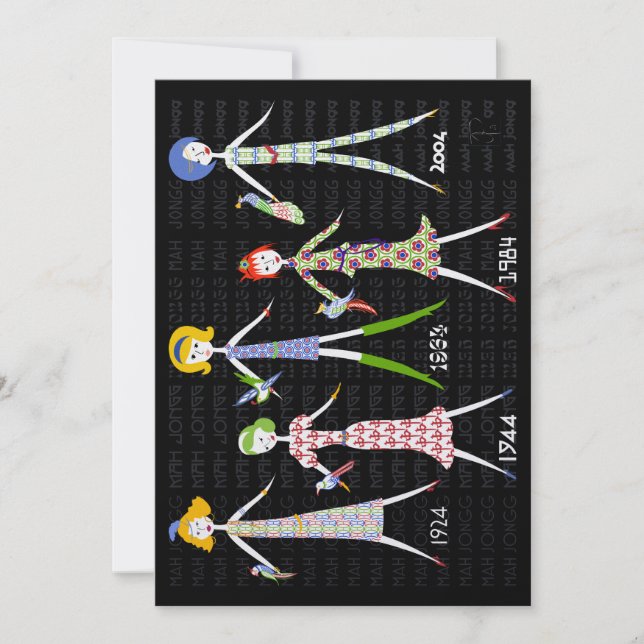 Mah Jongg 100 Years Flat Greeting Card Karte (Vorderseite)