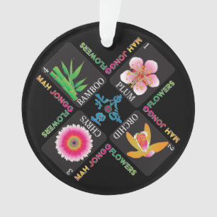 Mah Jongg 4 Fleurs Ornament