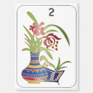 Mah Jongg, aimant à fleur