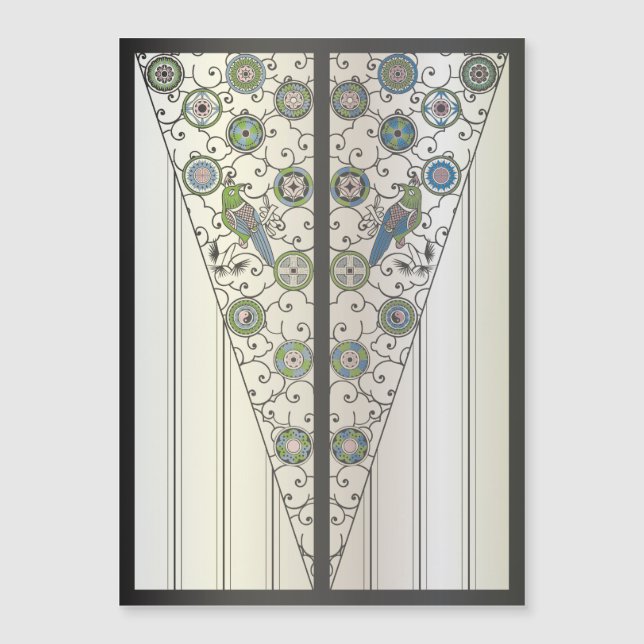 Mah Jongg Art Deco Magnet Card (Vorderseite)