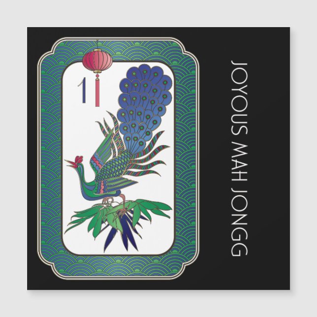 Mah Jongg Bird Holiday Flat Magnet (Vorderseite)