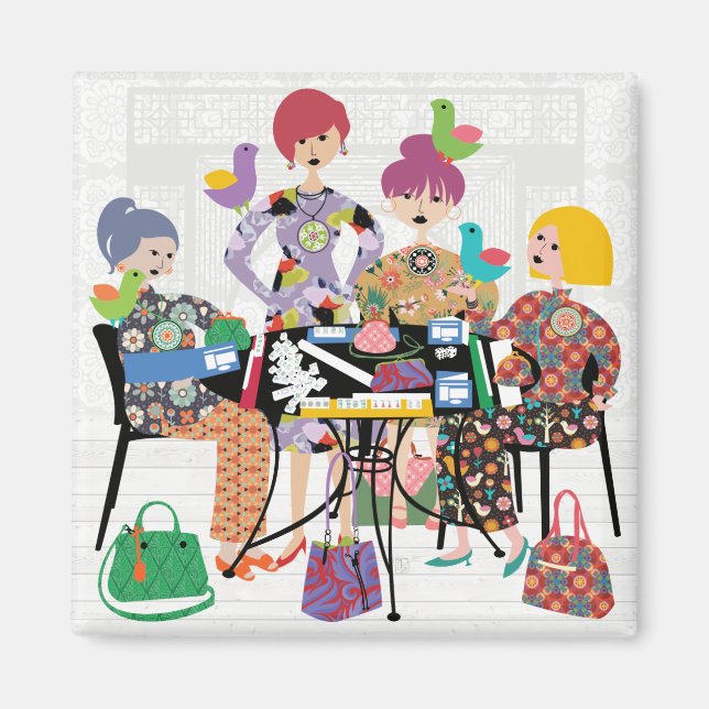 Mah Jongg Birds Magnet (Devant)