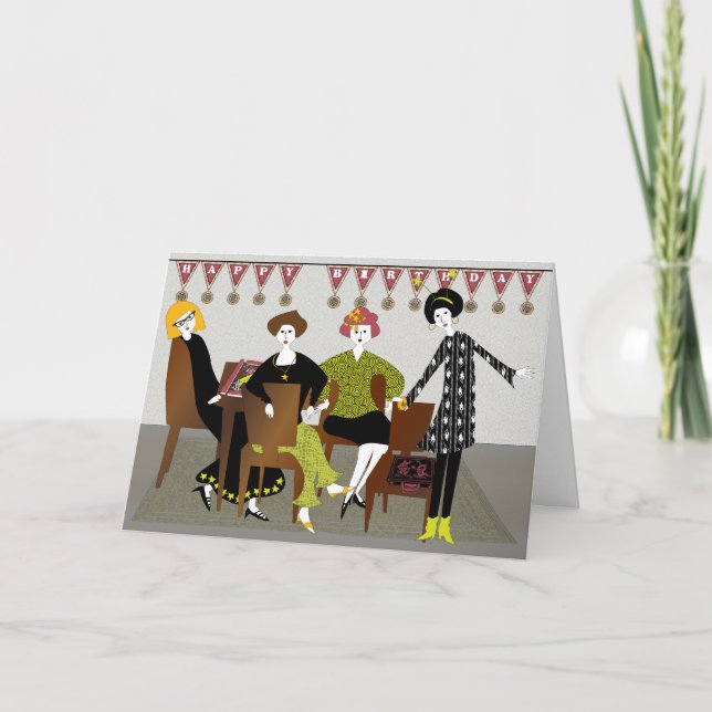 Mah Jongg Birthday Banner Card Karte (Vorderseite)