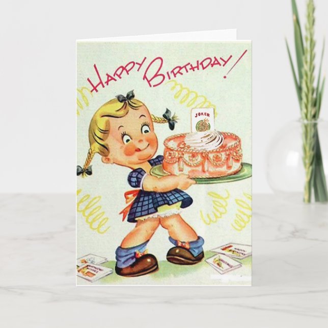 Mah Jongg Birthday Card Cake Karte (Vorderseite)