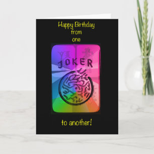 Mah Jongg Birthday Card Ein Joker zu einem anderen Karte