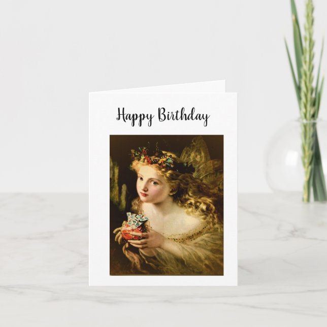 Mah Jongg Birthday Card Fairy Karte (Vorderseite)