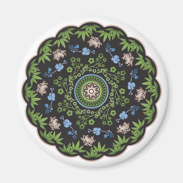 Mah Jongg Blume/One Dot Magnet (Vorne)