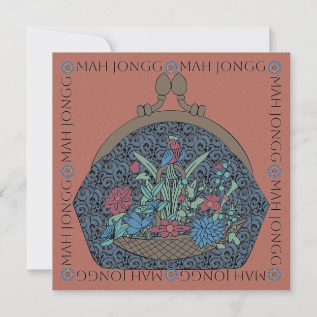 Mah Jongg Blume Purse Flat Card (Vorderseite)