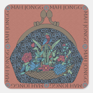 Mah Jongg Blume Purse Stickers