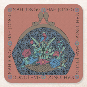 Mah Jongg Blume Purse Untersetzer
