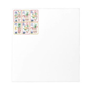 Mah Jongg Blume Tiles Notepad Notizblock