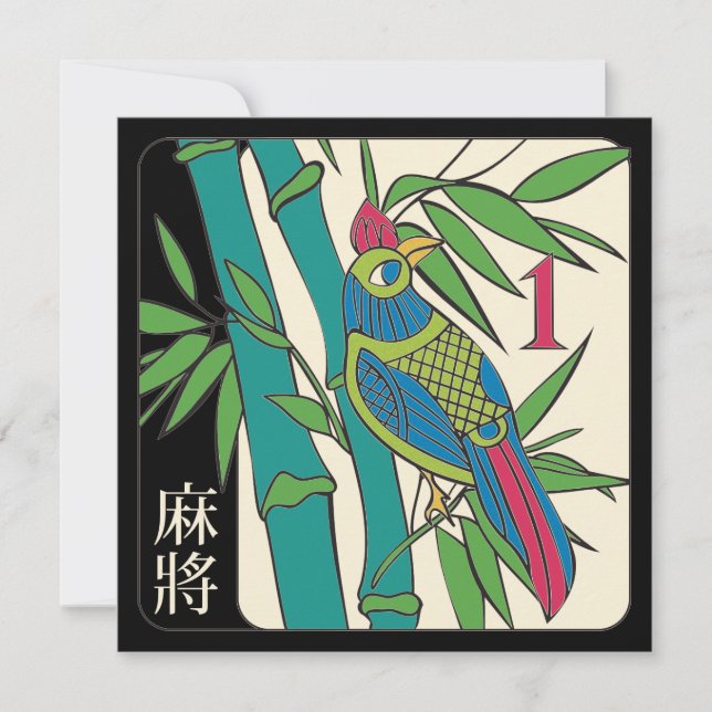 Mah Jongg Carreaux carte plat pour oiseaux (Devant)