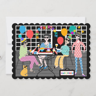 Mah Jongg Cat Birthday Card Dankeskarte