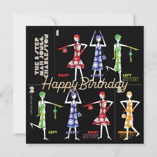 Mah Jongg Charleston Birthday Flat Card (Vorderseite)