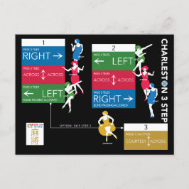 Mah Jongg Charleston Chart Postkarte